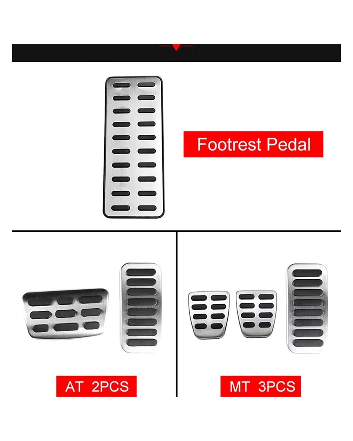 RUIHAHA Pedali Auto in Acciaio Inossidabile per Jaguar XE XF F-Pace F Pace 2015-2018 Pedali Freno Poggiapiedi Accessori Copertura del Freno Dell'auto,At Without Rest
