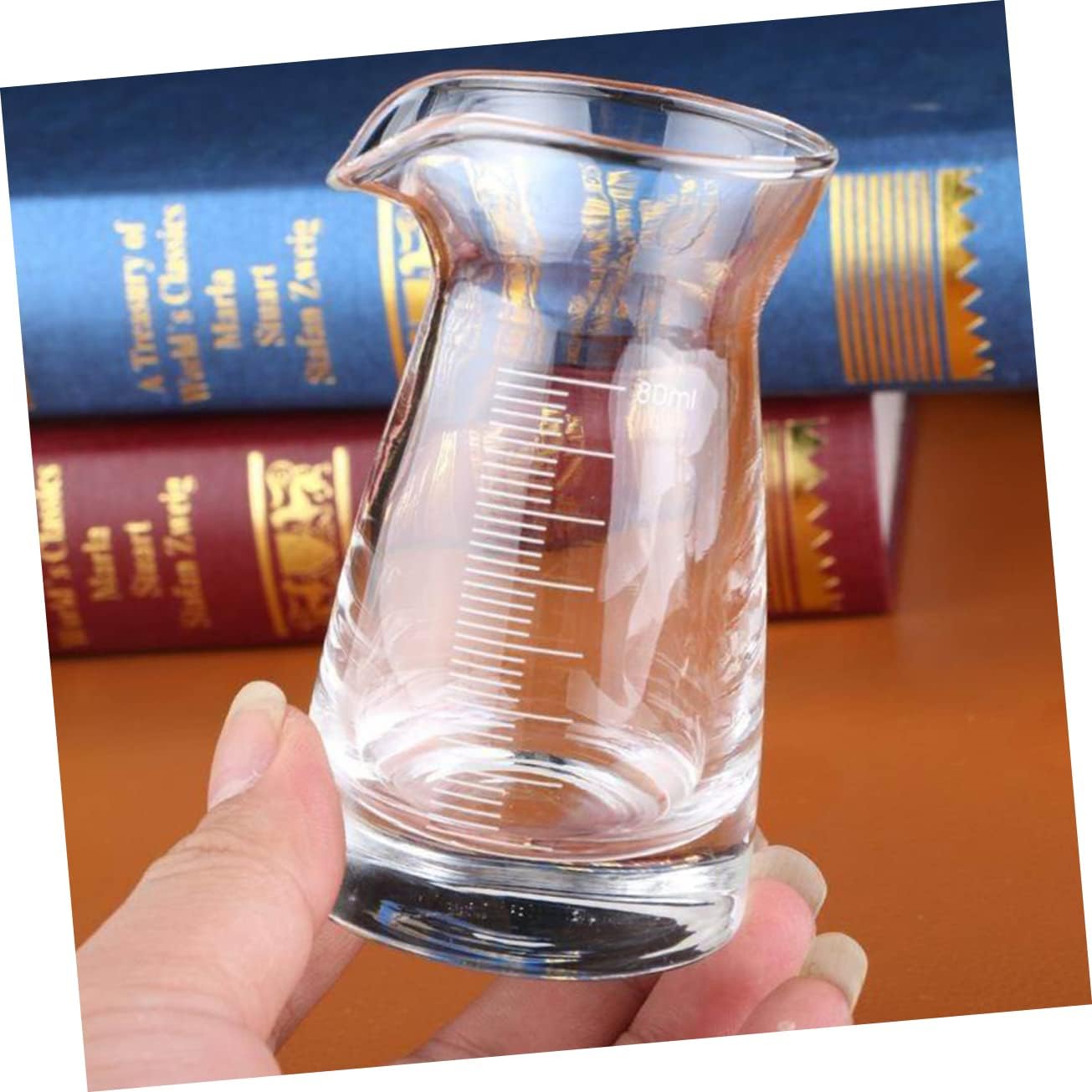 80ML Glass Measuring Cup Spout Precision Liquid Measuring for Cocktails Drink Mixing and Kitchen Use for Bartenders and Home Entertainers