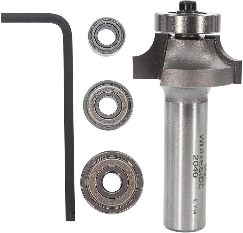 Whiteside 2040B Extra Deep Multi-Beading Set: 1/4 Inch Radius, 1-1/4 Inch Large Diameter, 1/2 Inch Cutting Length, 1/2 Inch Shank, 2-3/8 Inch Overall Length