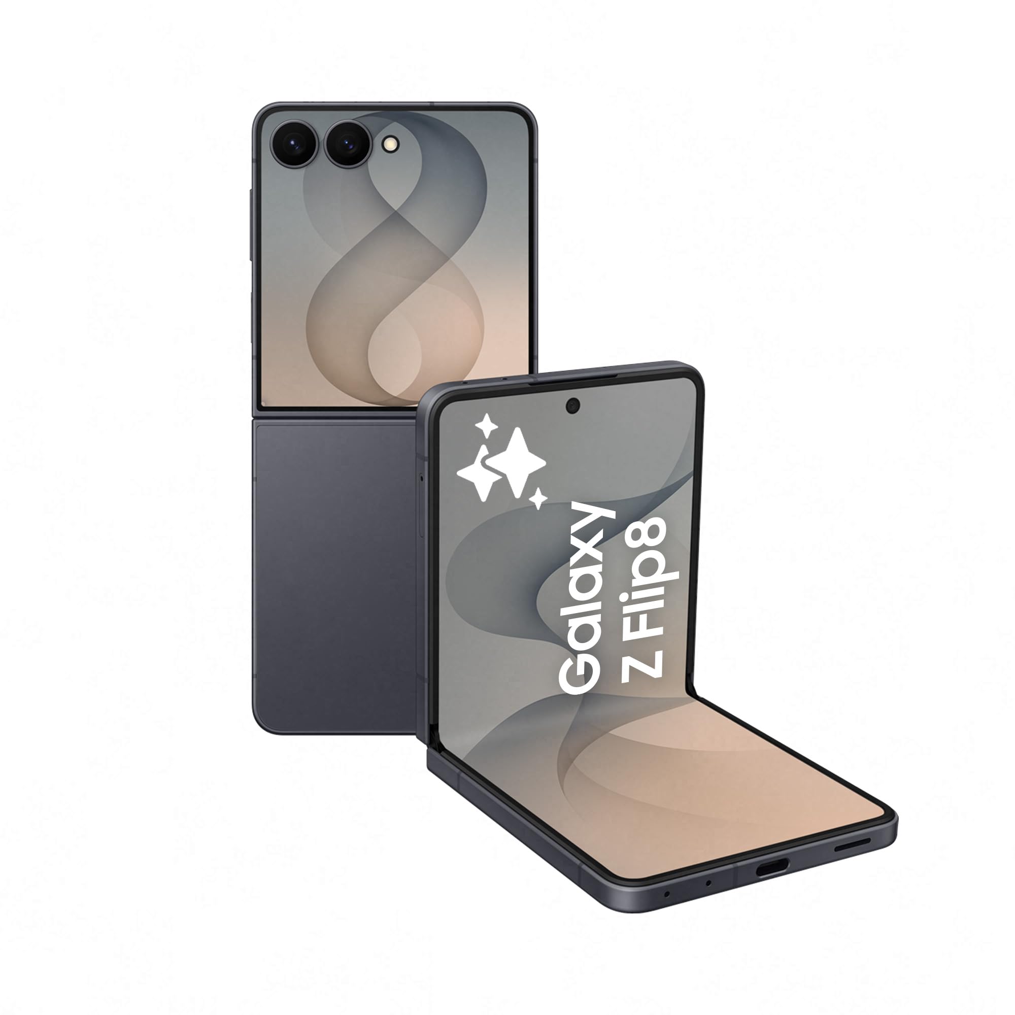 Samsung Galaxy Z Flip8, 256 GB, Teléfono Móvil con IA, Grafito | Smartphone Android, Cámara Selfie Manos Libres, Memoria 12 GB, Batería 4300 mAH, Now Brief, FlexWindow, Garantía 3+1 Años