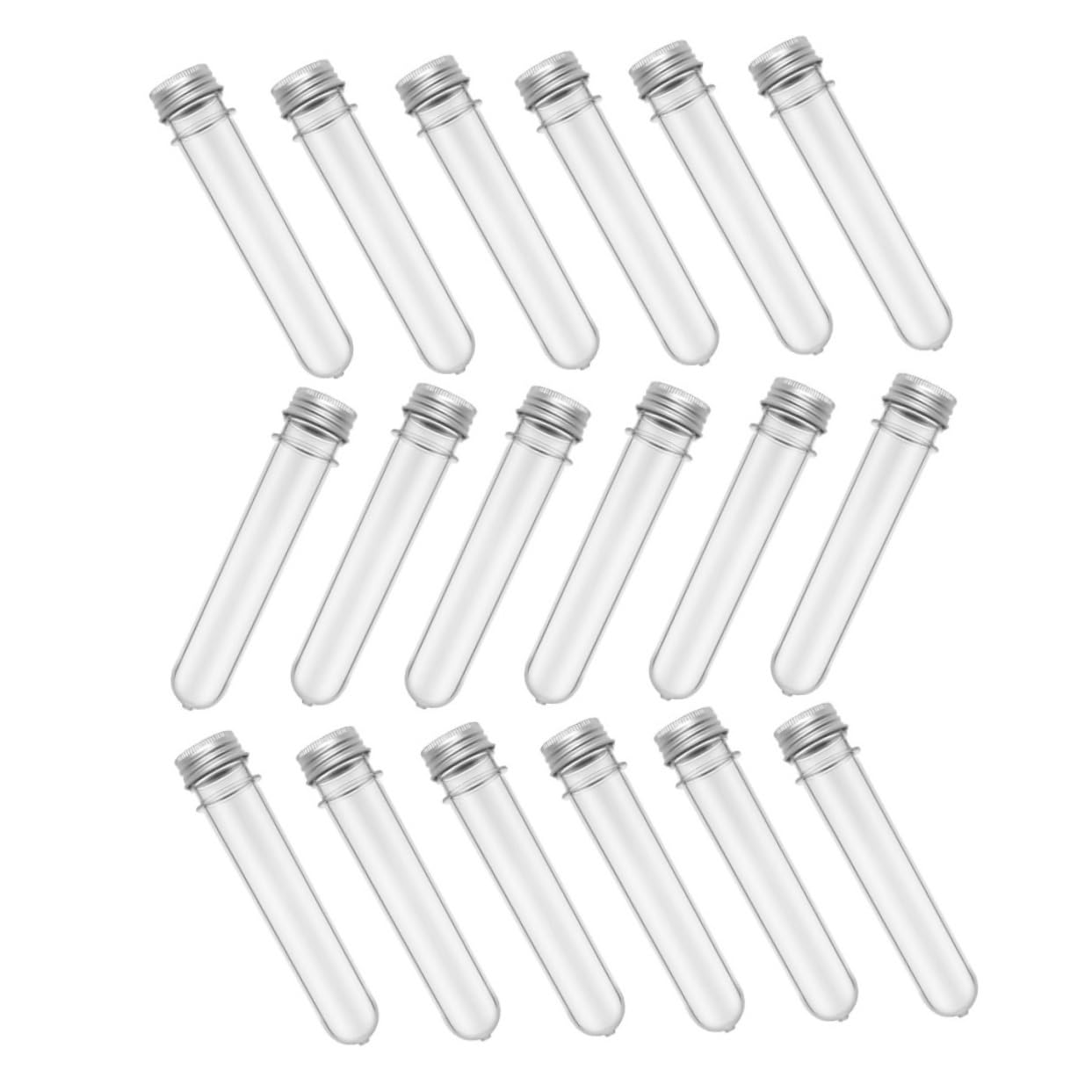 GLEAVI 50pcs Transparent Test Tube Bottles Cylindrical Storage Containers for Candy Crafts and Liquids Lightweight Sealed Versatile Use