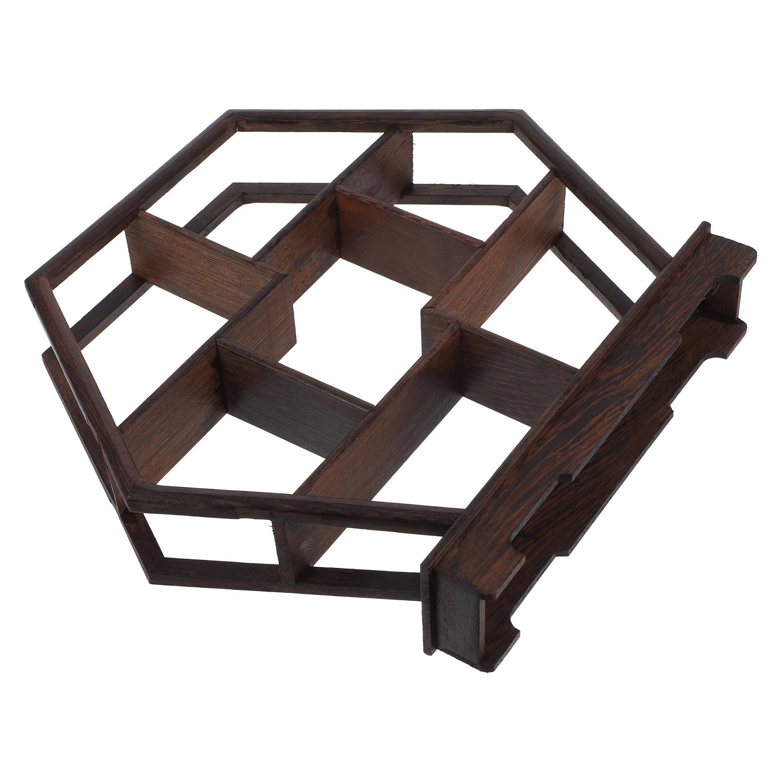Étagère hexagonale en bois massif avec assemblage tenon-mortaise traditionnel