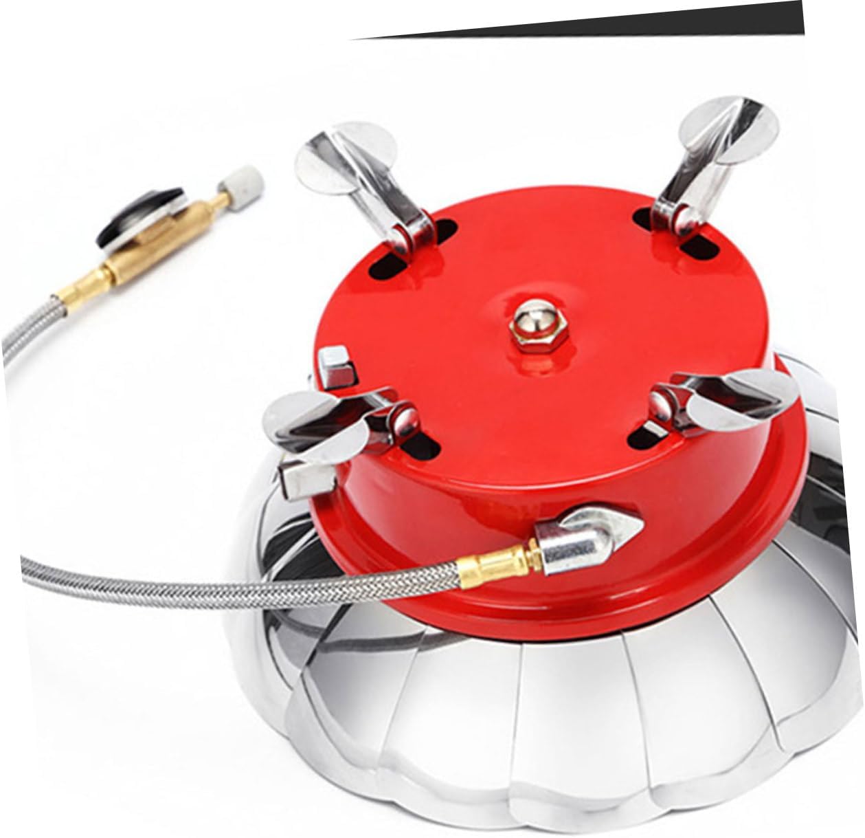 Generic Portable Gas Burner Lightweight Steel Stove Head for Camping and Barbecue High Thermal Efficiency Wind-resistant Design Furnace End for Outdoor Cooking