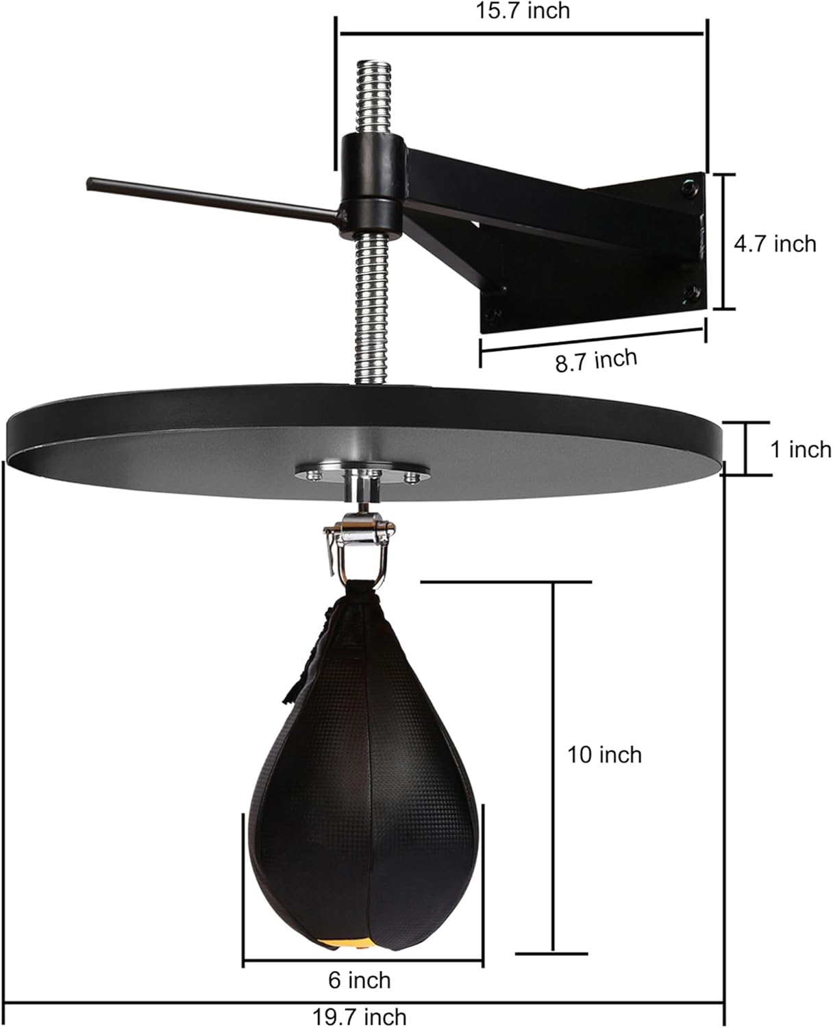 Speed Bag Platform, Speed Bag Mount, Height Adjustable with Speed Bag Swivel for Boxing Training Workout, Punching, Exercise