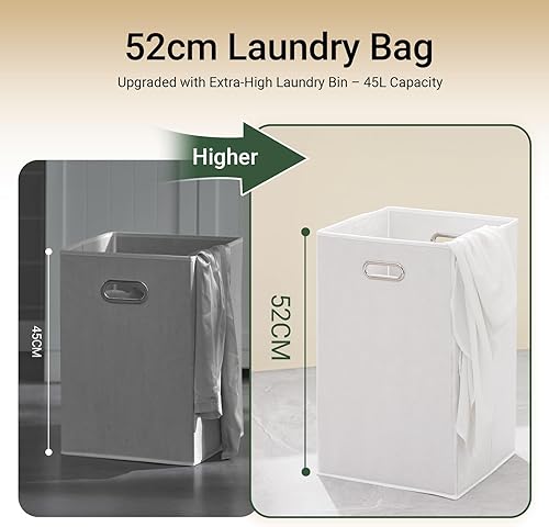 Miniatura 4 de Haotian Armario de Lavandería de Baño Inclinable Organizador de Cesto Oculto con Cestas Dobles y Cajones Unidad de Almacenamiento Cofre de