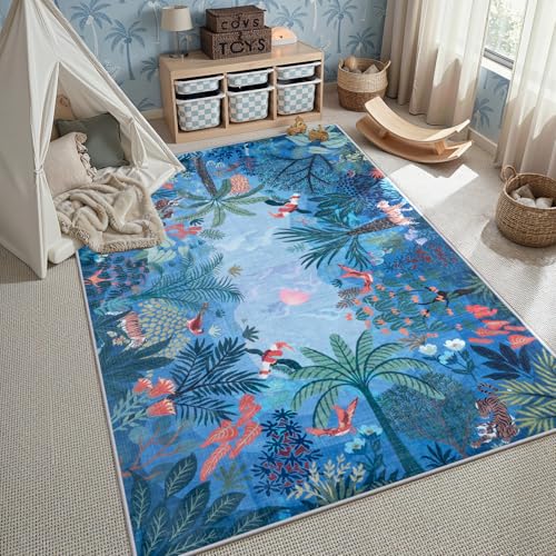 LIVEBOX Jungle Animal 5x7 Nursery Rug