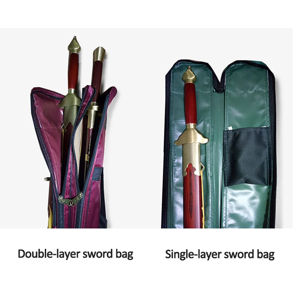 Bolsa de Transporte de Espada Taichi, Resistente al Agua, Duradera, Bolsa de Almacenamiento de Espada samurái Katana con Correa Ajustable para el Hombro, Bolsa de Espada de una y Dos Capas, Funda de