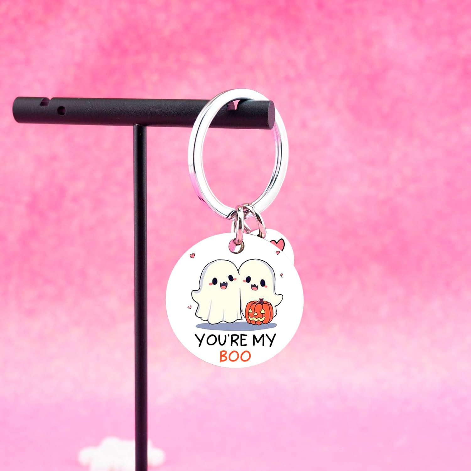 Halloween Boo Basket Stuffers for Women Adults Teens Ghost Keychain Halloween Gifts for Women Boo Basket Ideas for Best Friend Couple Boyfriend Girlfriend Wife Husband Gifts You Are My Boos Keychain - Image 4