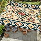 Highdi Mehrfarbiger Bohème Sonnensegel Wasserdicht UV Schutz,Terrasse Garten Camping Sonnensegel Rechteckig,Schnelltrocknend Balkon Sonnenschutz Segeltuch mit Ösen und 4 Seil (Bunt,1,5x1,5m)