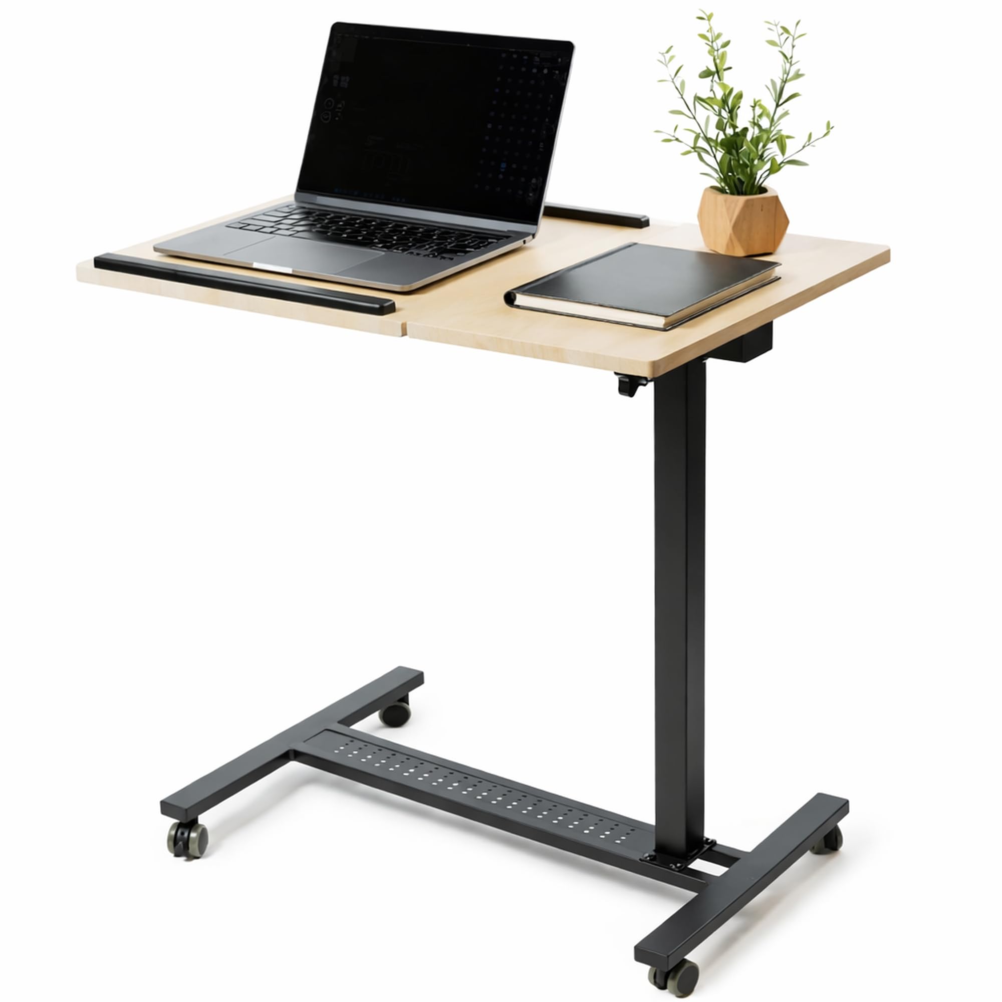 Overbed Bedside Table with Wheels Adjustable Height and Tilt Table - Ideal Portable and Rolling Desk for Home, Office, and Hospital Use, Overbed Table