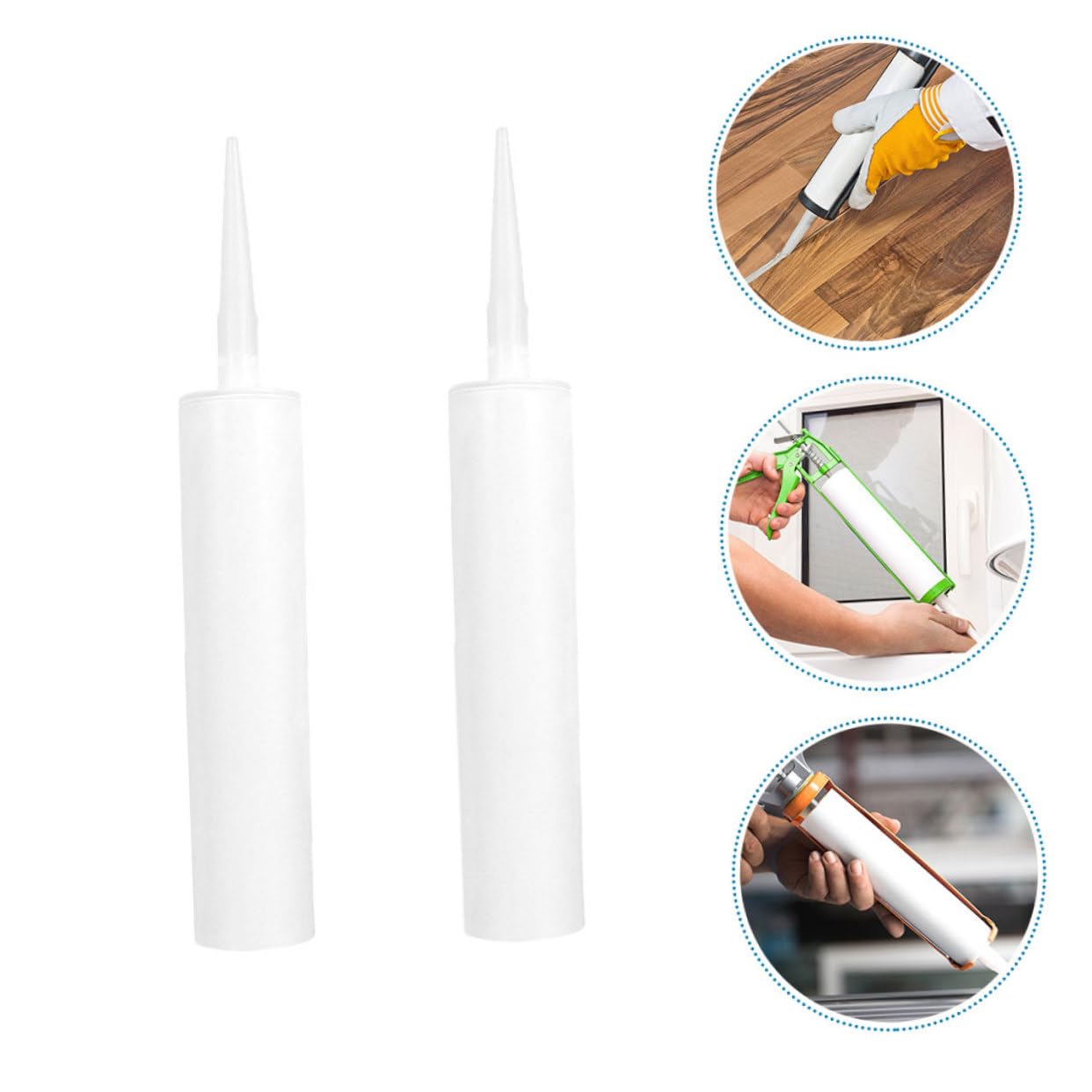 NUOBESTY 10 Stück Leere Dichtungskartuschen aus Pe Weiß Tragbar Wiederbefüllbar und Wiederverwendbar für Reparaturen und Selbstgemacht Projekte Sealant