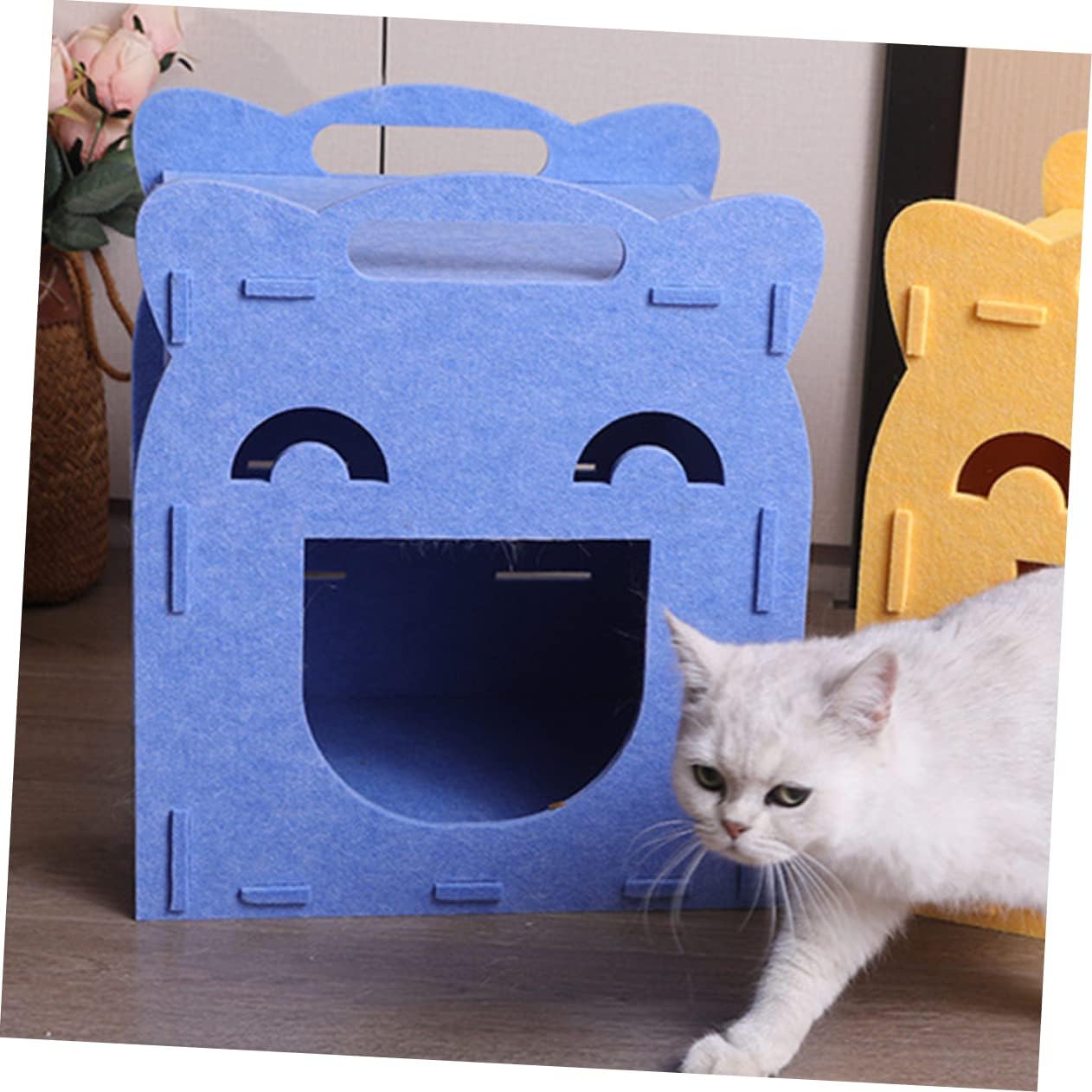 BESPORTBLE Comfortable Cat Scratching House Multi Function Felt Cat Bed Washable Secure and Breathable Design for Cats and Small Dogs Easy Assembly