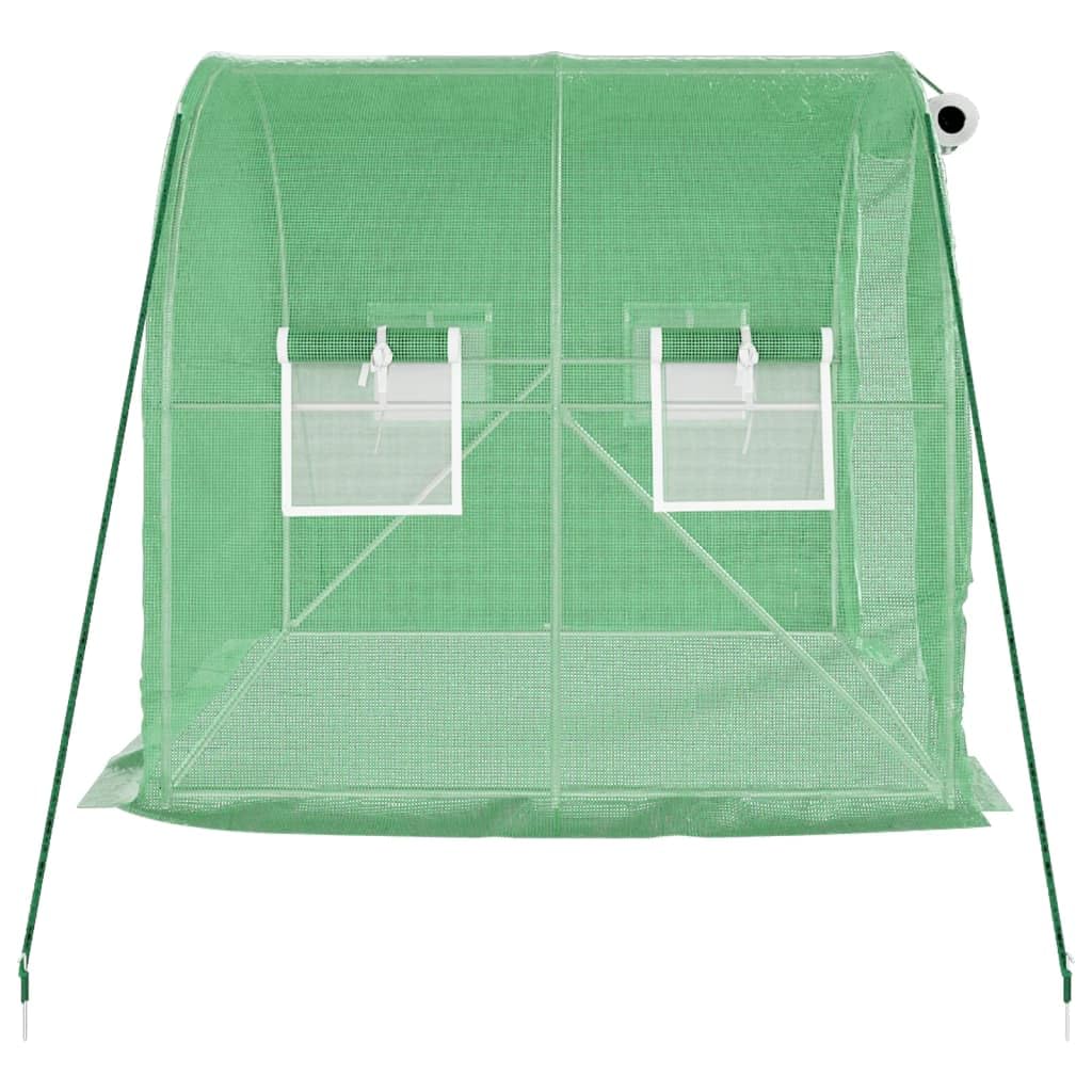 Invernadero, cubierta de PE resistente con estructura de acero galvanizado 2x2x2 m, diseño con puerta enrollable y ventanas laterales para jardinería aficionada