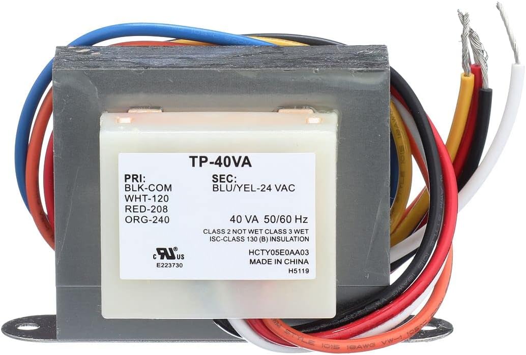 TP-40VA Control Transformer; 120/208-240/24V; 40VA; Single Phase; 50/60 Hz