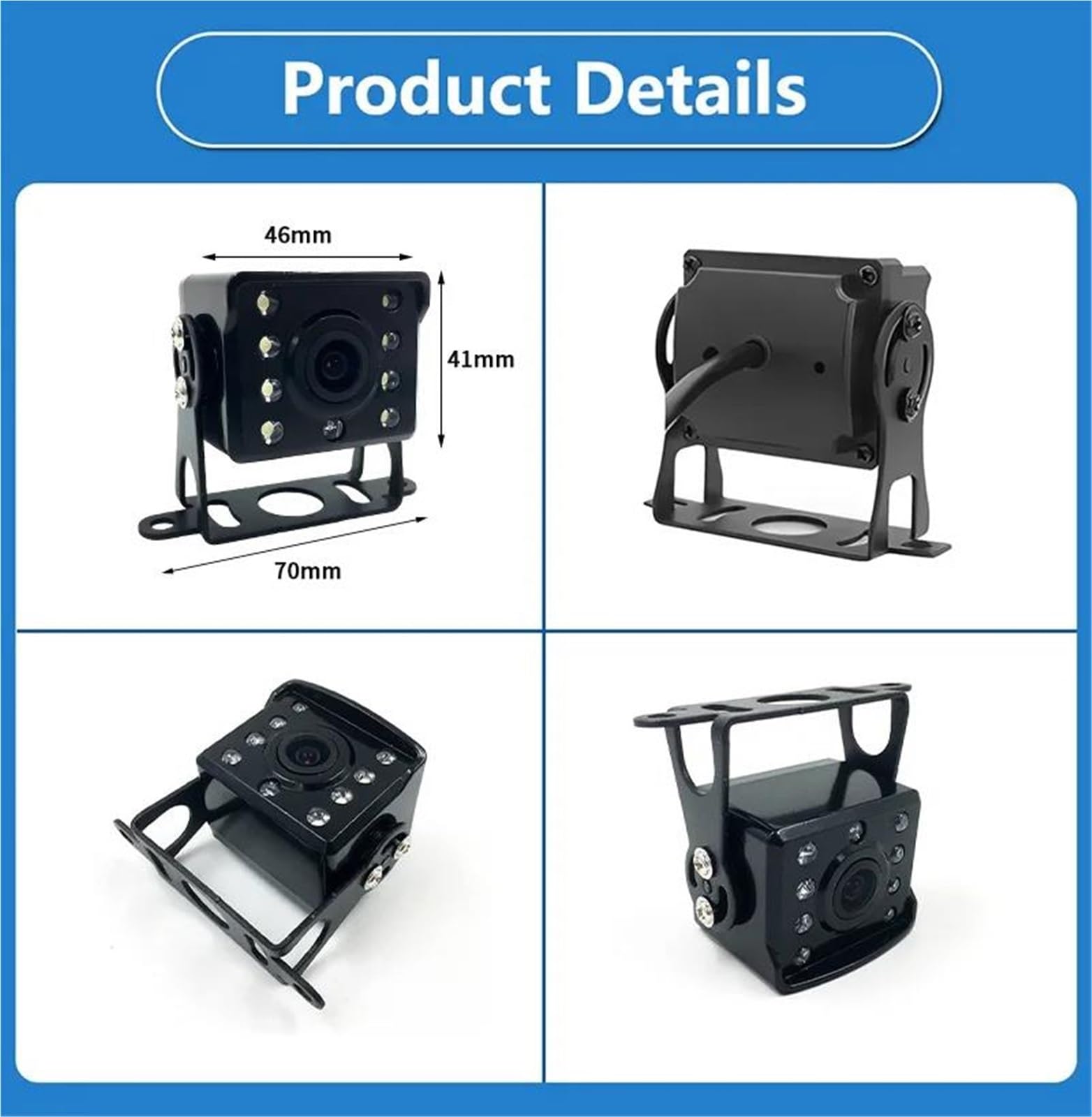 Rückfahrkamera mit Für LKW Bus 12-24V Wasserdicht Sunproof Vision Heavy Duty Fahrzeug Monitor Weitwinkel HD Rückansicht Kamera CVBS AHD(M8-AV-720P)