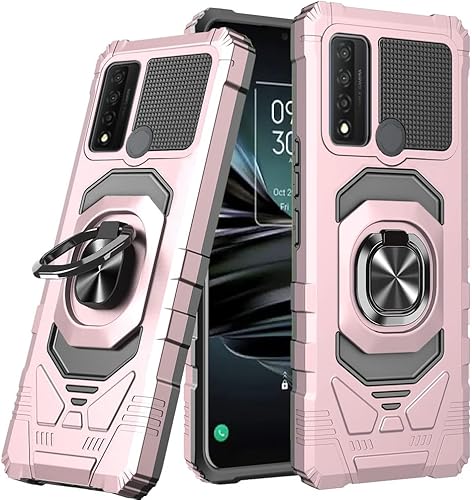 JACKPOT WIRELESS Compatible con Alcatel TCL 20 XE con protector de pantalla de vidrio templado soporte magnético para anillo de montaje en automóvil JACKPOT WIRELESS Compatible con Alcatel TCL 20 XE con protector de pantalla de vidrio templado soporte magnético para anillo de montaje en automóvil