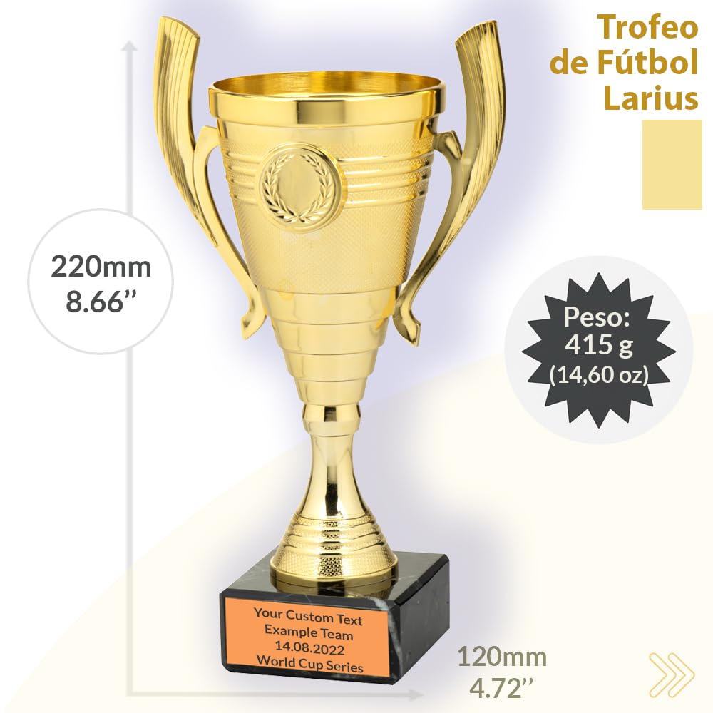 Trofeo Universal Larius de 22 cm con Base de Mármol Personalizable para Deportes y Premios