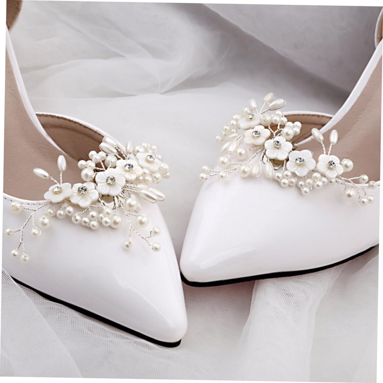 Elegant Shoe Clip Heel Fashionable Pearl Shoe Flower Rhinestone Clips for Women