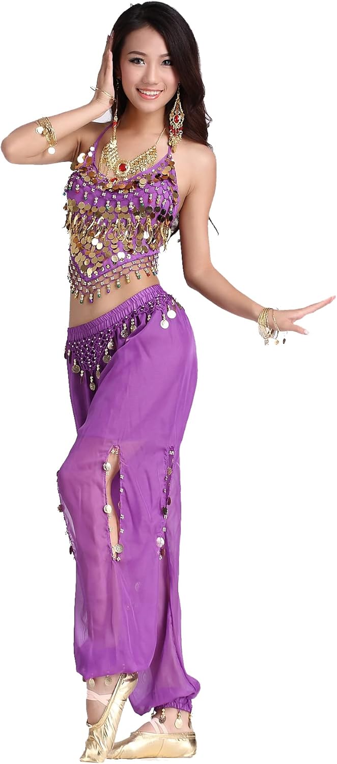 Women's Belly Dance Coins Lantern Pants - Image 4