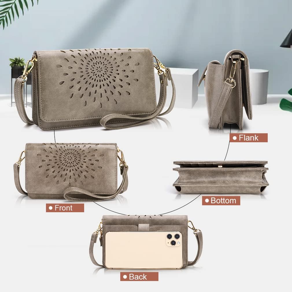 APHISON Crossbody Bags For Women,Wristlet Wallet Phone Purse Shoulder handbags Multi-Function Small RFID Clutch Card Holder - Image 6