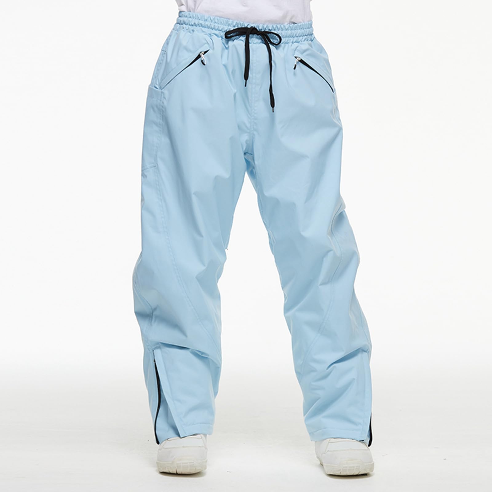 Generisch Pantalones de snowboard Baggy para mujer y hombre, unisex, resistentes al agua y cálidos, pantalones de nieve monocromáticos con mucho espacio de almacenamiento, aislados y cómodos para los