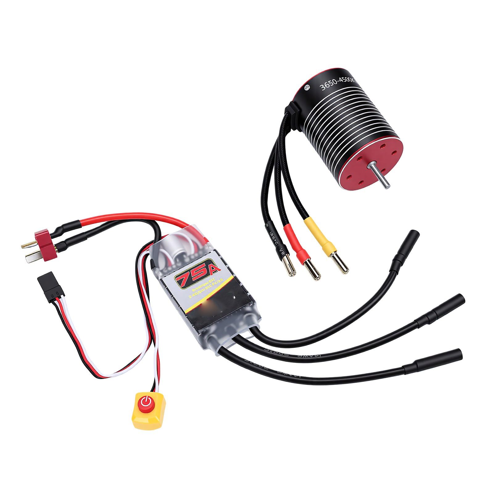 Silnik Bezszczotkowy 3650 4500KV z Regulatorem, Wodoszczelny 75A