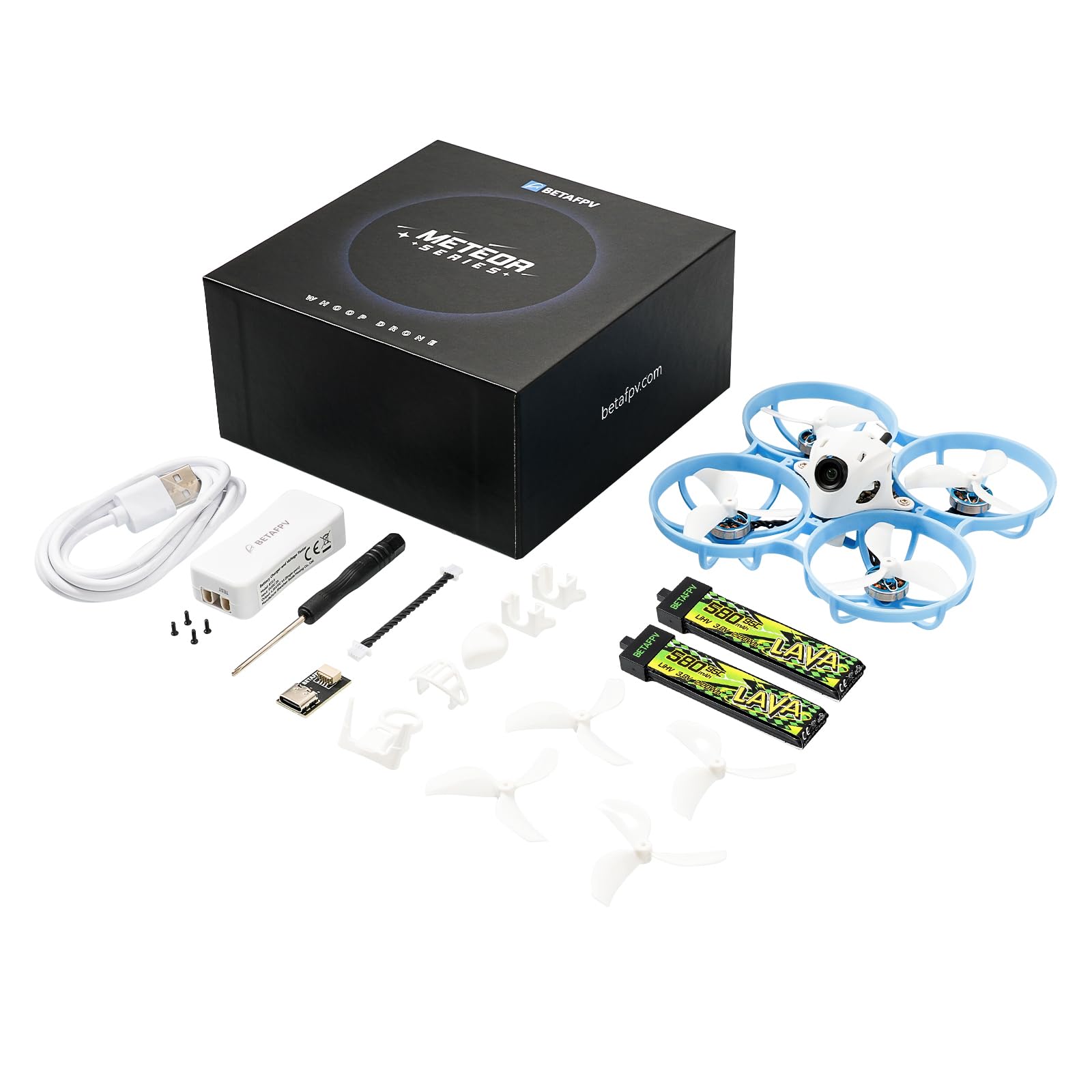 BETAFPV Meteor75 Pro 1S Brushless Drone with Matrix 1S 5IN1 FC, 1102 22000KV Motor, 45mm 3-Blade Prop for FPV Freestyle Racing Indoor Outdoor, Fly Time Up to 6.5Min with ​LAVA II 580mAh 1S Lipo - ELRS
