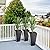 Outsunny Set of 3 Tall Planters with Drainage Hole, 28" Outdoor Flower Plant Pots, Indoor Planters for Porch Patio and Deck, Black