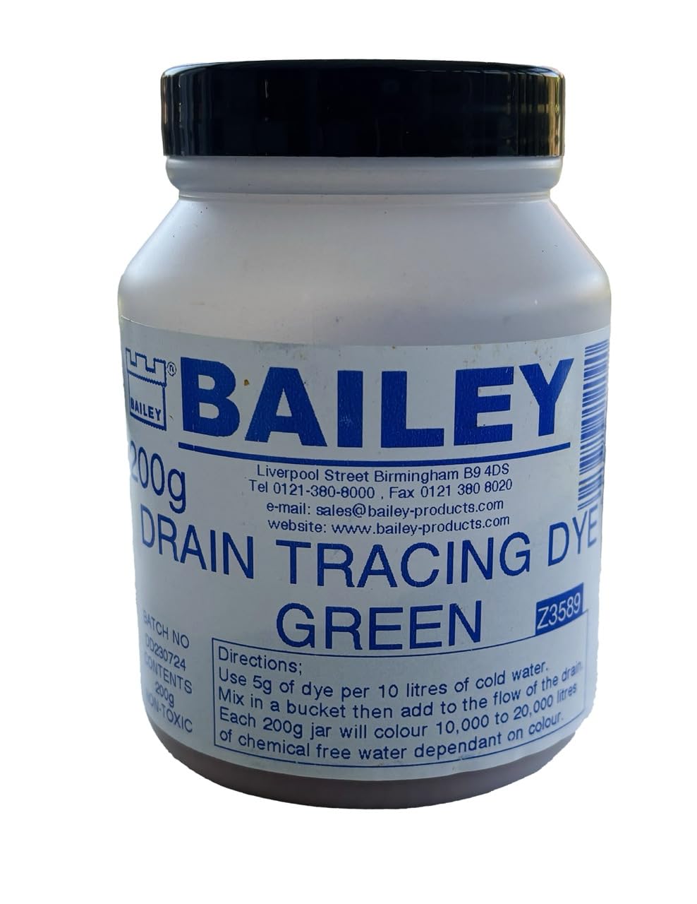 Bailey Green Drain Dye, Professional Grade Drain Tracing Dye, Highly Concentrated Water Dye, Dyes 10,000-20,000 litres - Image 2