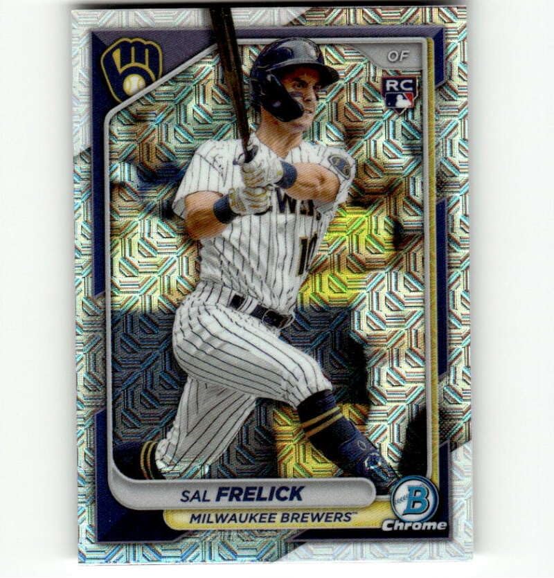 2024 Bowman Chrome Mega Box Mojo Refractor #39 Sal Frelick RC Rookie Milwaukee Brewers MLB Baseball Trading Card