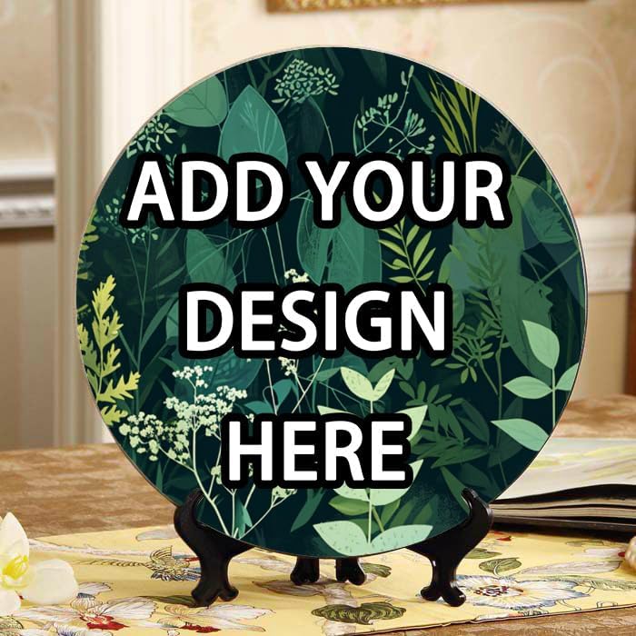 Bamboo Forest 10-inch Ceramic Plate for Wall Display or Tabletop, with Stand & Hook DP-716245388