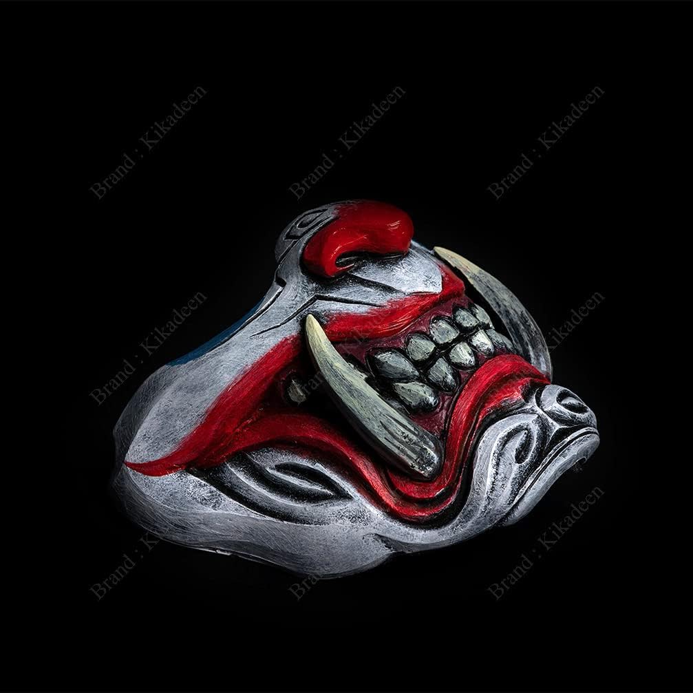 Half Face Joker Samurai Mask Ronin Oni Mempo Japanese Demon NOH for Airsoft Paintball BB Gun Motorcycle KKD KK30