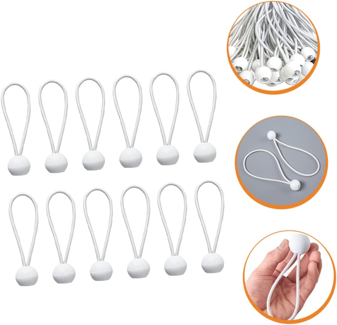 50pcs Tent Bungee Cord with Ball Durable Bungee Strap for Canopy Tarps Shelter High Strength Easy to Use for Outdoor Activities and Fishing Gear