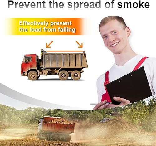 Miniatura 4 de Tentproinc - Lona de malla para camión de volteo, cubierta resistente con bolsillo de 6 pulgadas, correa de doble puntada reforzada con doble