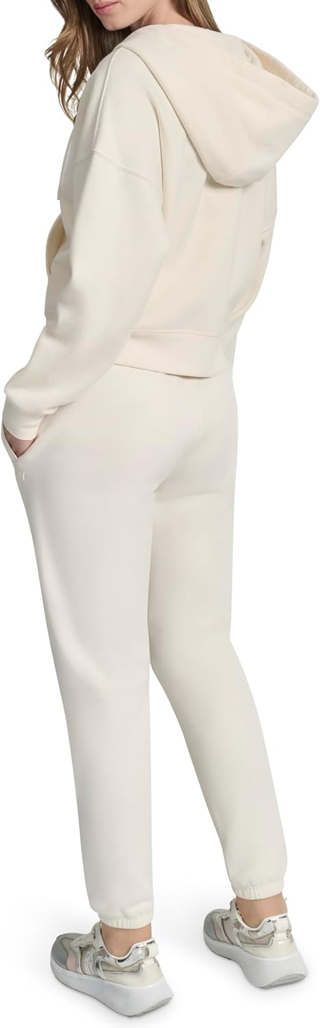 DKNY womens Drawstring Silicone Logo Hoodie Sweatshirt - Image 6