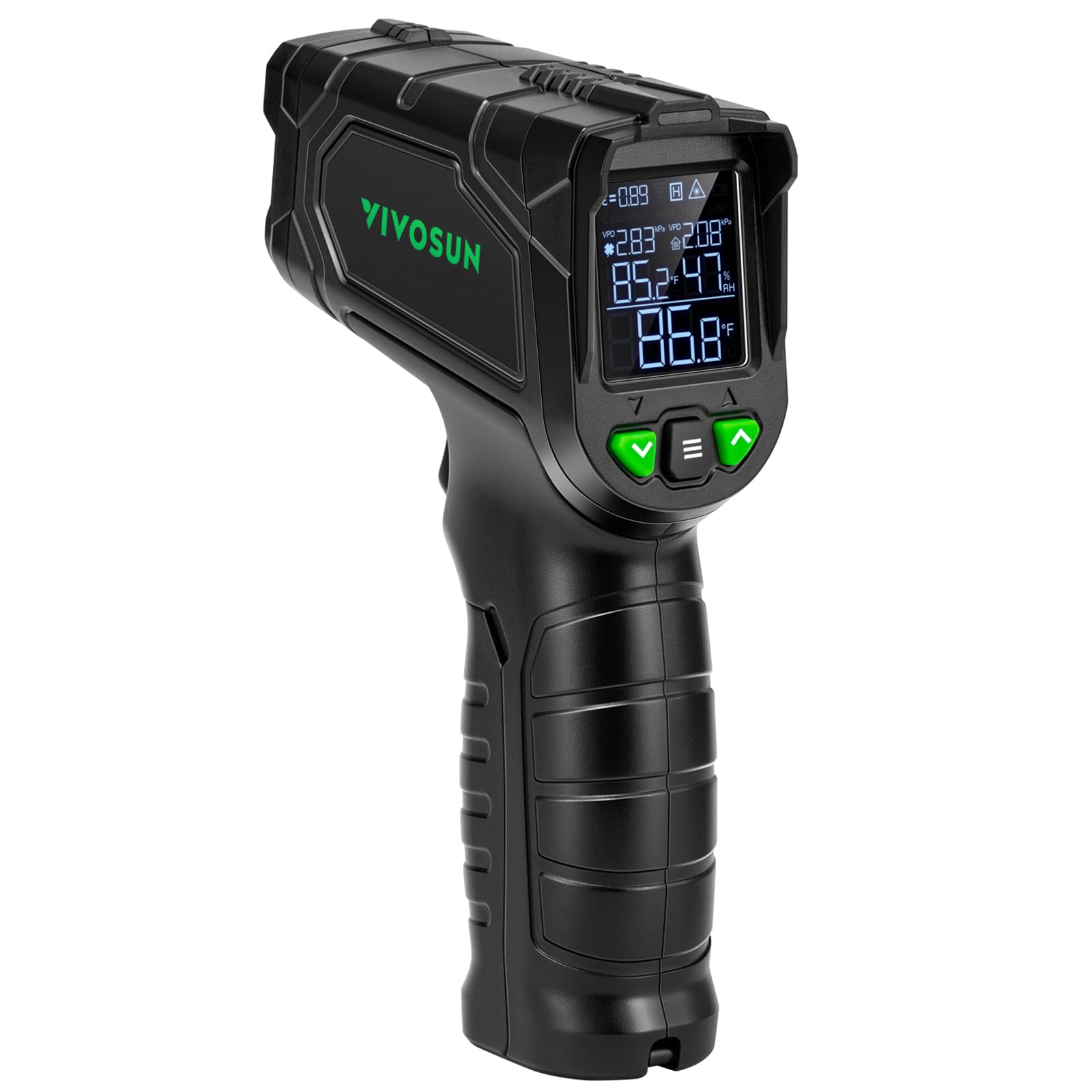 VIVOSUN VPD Thermometer, Handheld Environmental Monitor, Precision Infrared Laser Thermometer Gun with Adjustable Emissivity, Leaf VPD and Temperature Monitoring for Plants, Grow Tents, HVAC-picture-26