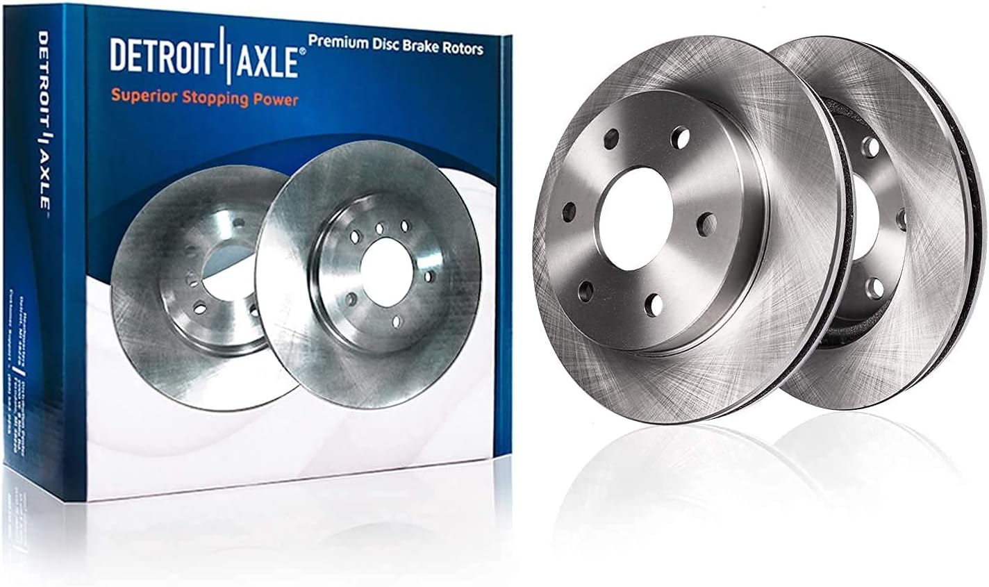 Detroit Axle - Rear Brake Kit for 2012 2013 2014 2015 2016 2017 2018 2019 2020 Ford F-150 Disc Brake Rotors [Manual Parking Only] Ceramic Brakes Pads 6 Lug : 13.70" inch Rotor