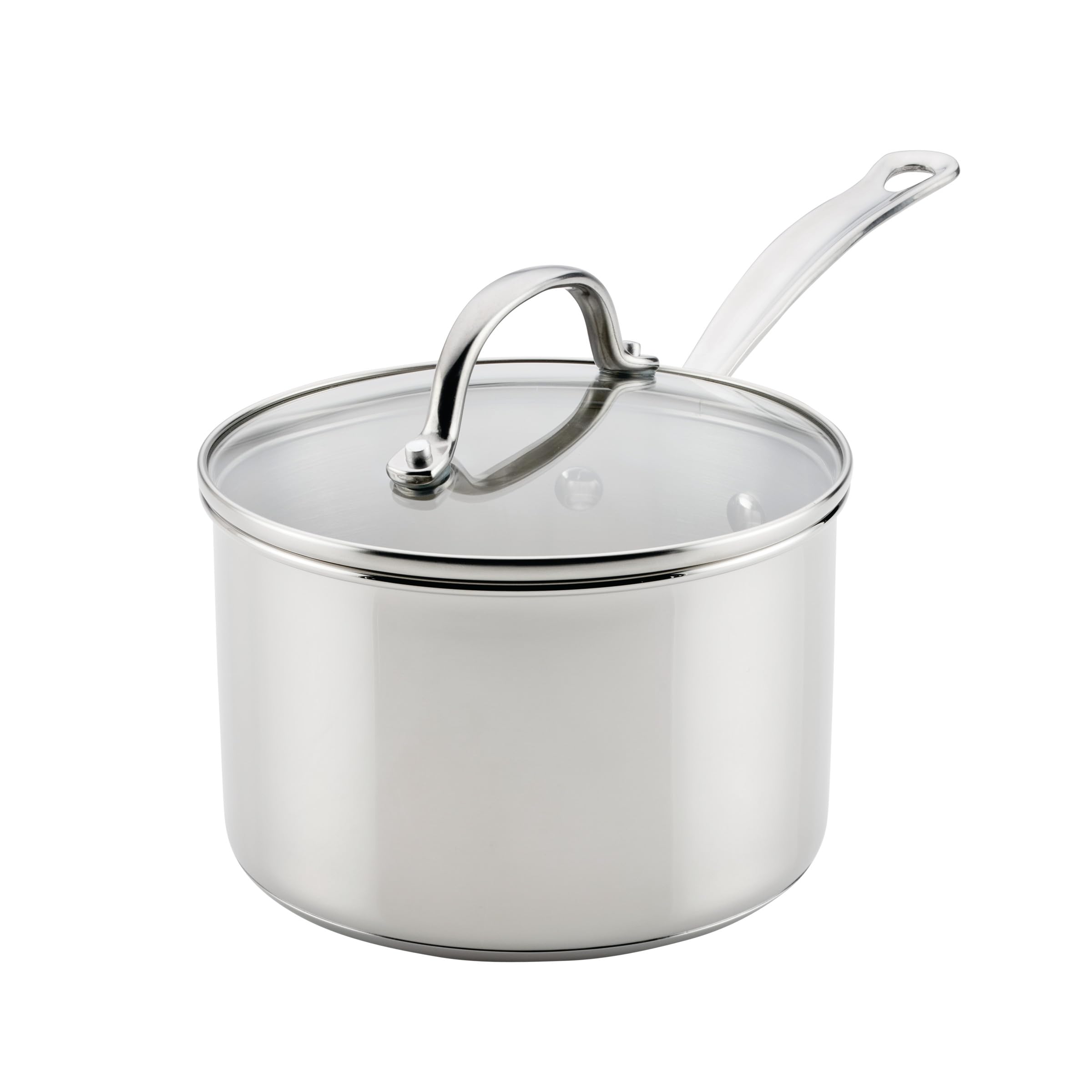 Farberware Millennium Stainless Steel Saucepan with Lid, Induction Ready, Compatible with All Cooktops, Metal Utensil Safe, 3 Quart Saucepot,