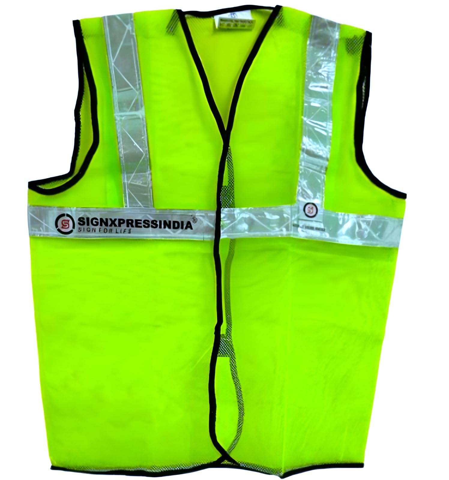 SIGNXPRESS INDIA Reflective Safety Jacket with Single Reflective Tape - Front & Back Reflectors for Workers, Engineers, Bisycle, Riders, High Visibility Light Weigth Net Redium Jacket (L, GREEN) (B0D5DCC424) Amazon Price History, Amazon Price Tracker