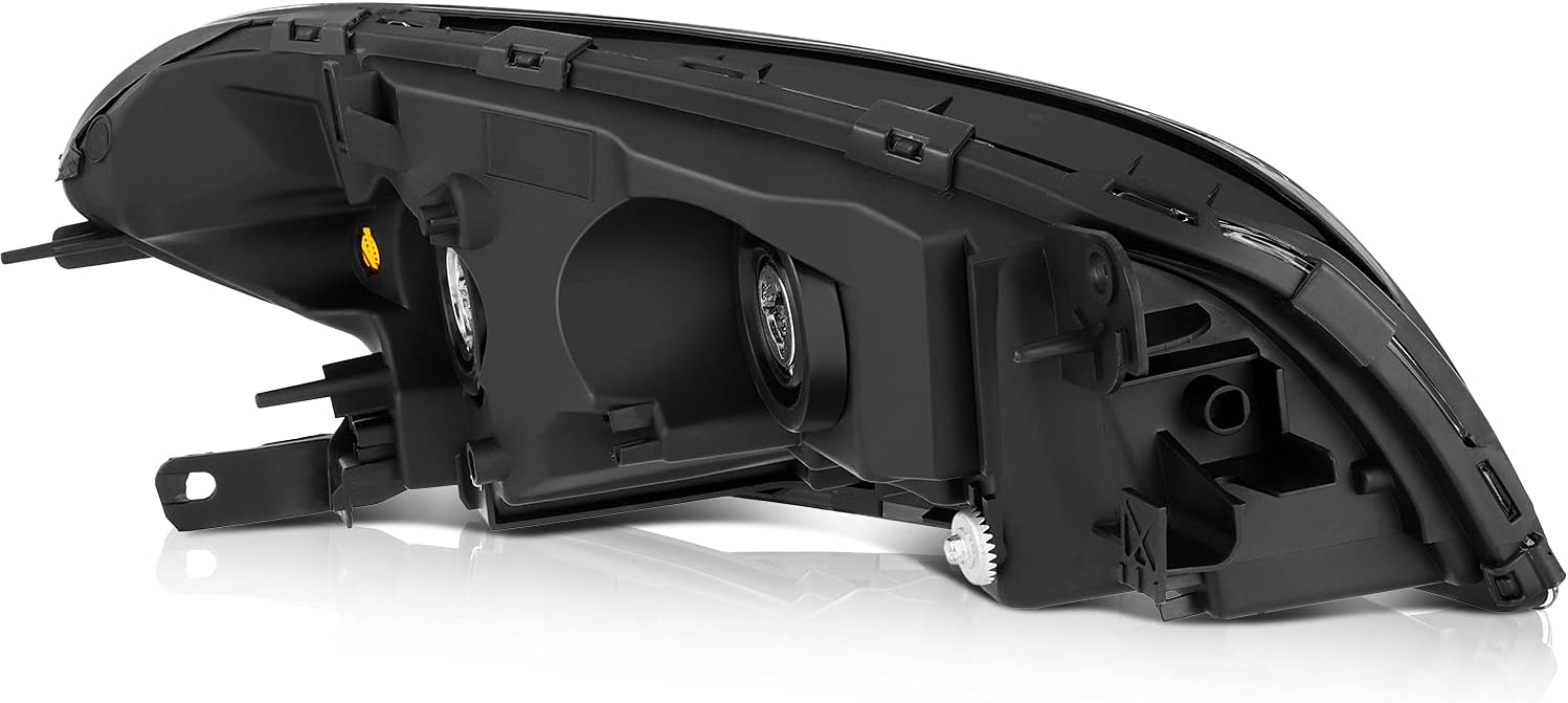 ROADFAR - Headlight Assembly For Chevrolet For Malibu 2008-2012 A Pair Of Black Headlamp Driver/Passenger Side Replacement