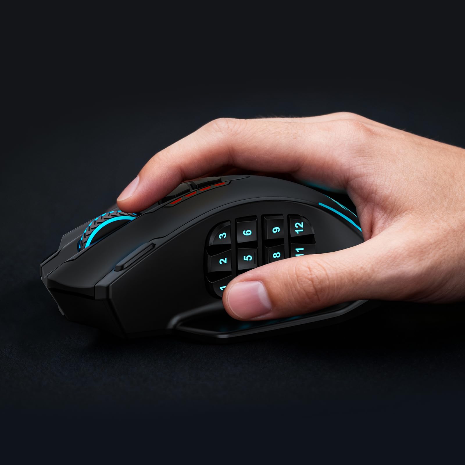 Redragon M913 Max Souris MMO sans Fil 26000 DPI 16 Boutons | souris gaming MMO optique sans fil 26000 DPI 16 boutons programmables BT 2.4G support logiciel