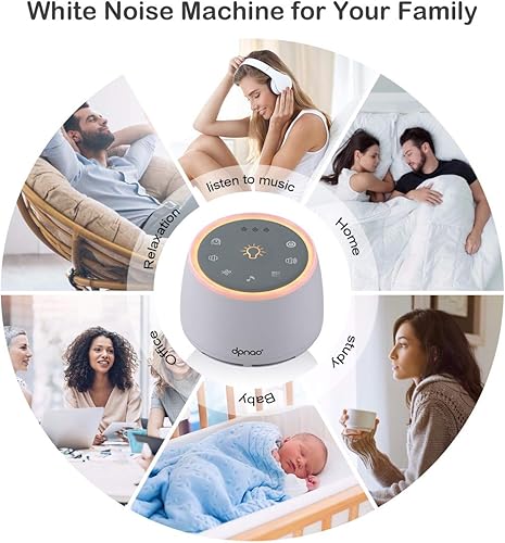 Miniatura 6 de Máquina de ruido blanca máquina de sonido de sueño para bebé niño adulto casa hotel viaje oficina con 22 sonidos calmantes luz nocturna temporizador