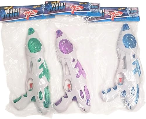 Miniatura 2 de Galactic Water Squirt - Pistola de 8.5 pulgadas, paquete de 2 (color al azar) (color verde, morado o azul) Blasters ideales para piscina, playa,