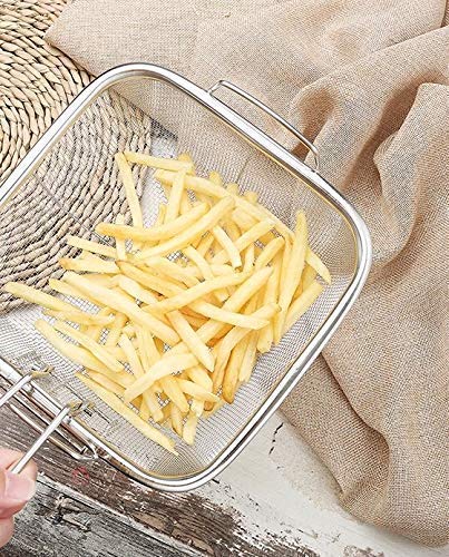 Stainless Steel Fryer Basket Strainer Serving Food Presentation Chips Baskets