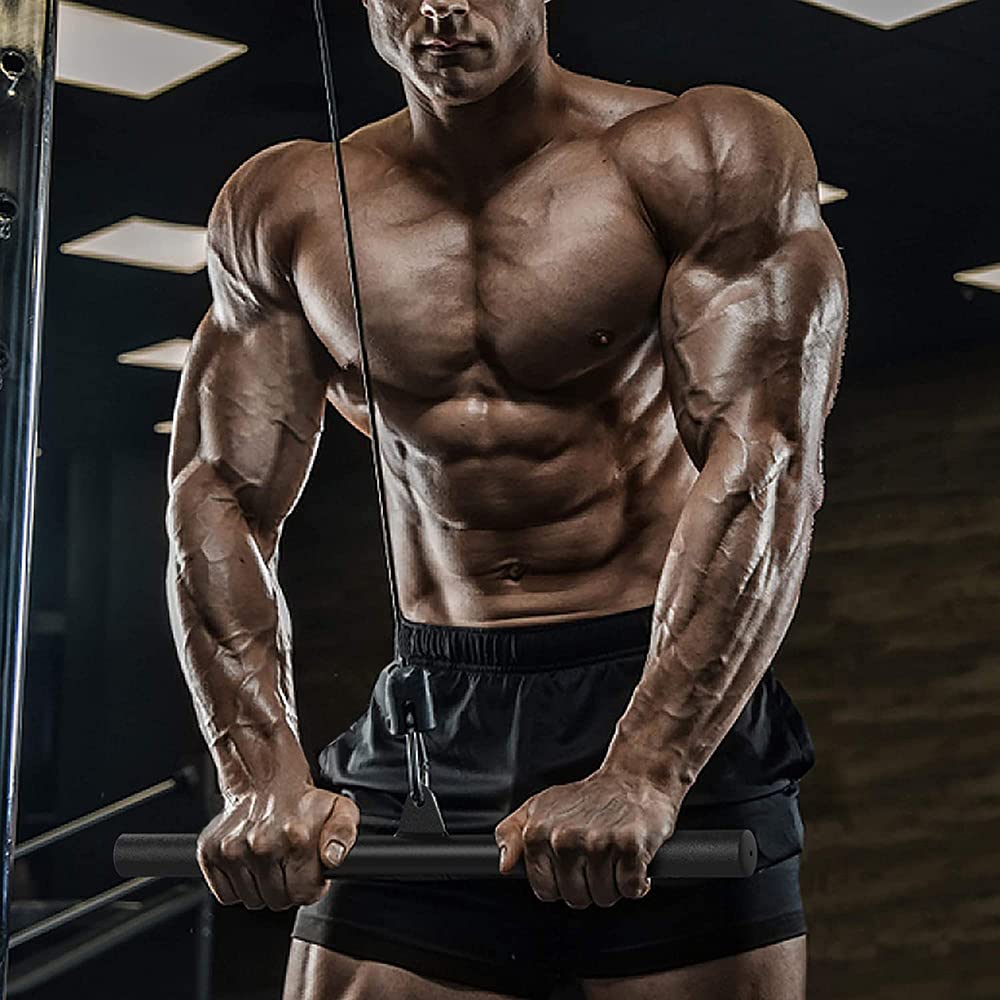 Pulldown-Griff Gewicht Maschinenzubehör Bizeps Zugstange Gerade Stange Schwarz Kabelzüge Latzugstange Mit Rutschfesten Griffen Für Fitnessgeräte Kraftgeräte 52/100cm