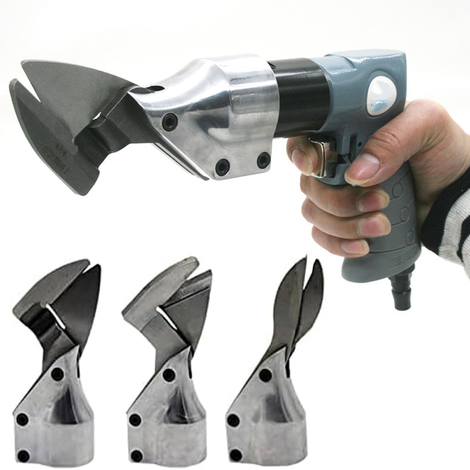 JOSBY Cizalla neumática Profesional para Chapa metálica, cizalla Industrial de Corte Recto, con Cabezales de Corte de 3 Piezas, 1800 RPM sin Carga, Entrada de Aire de 1/4", presión de Aire de 6-8 kg