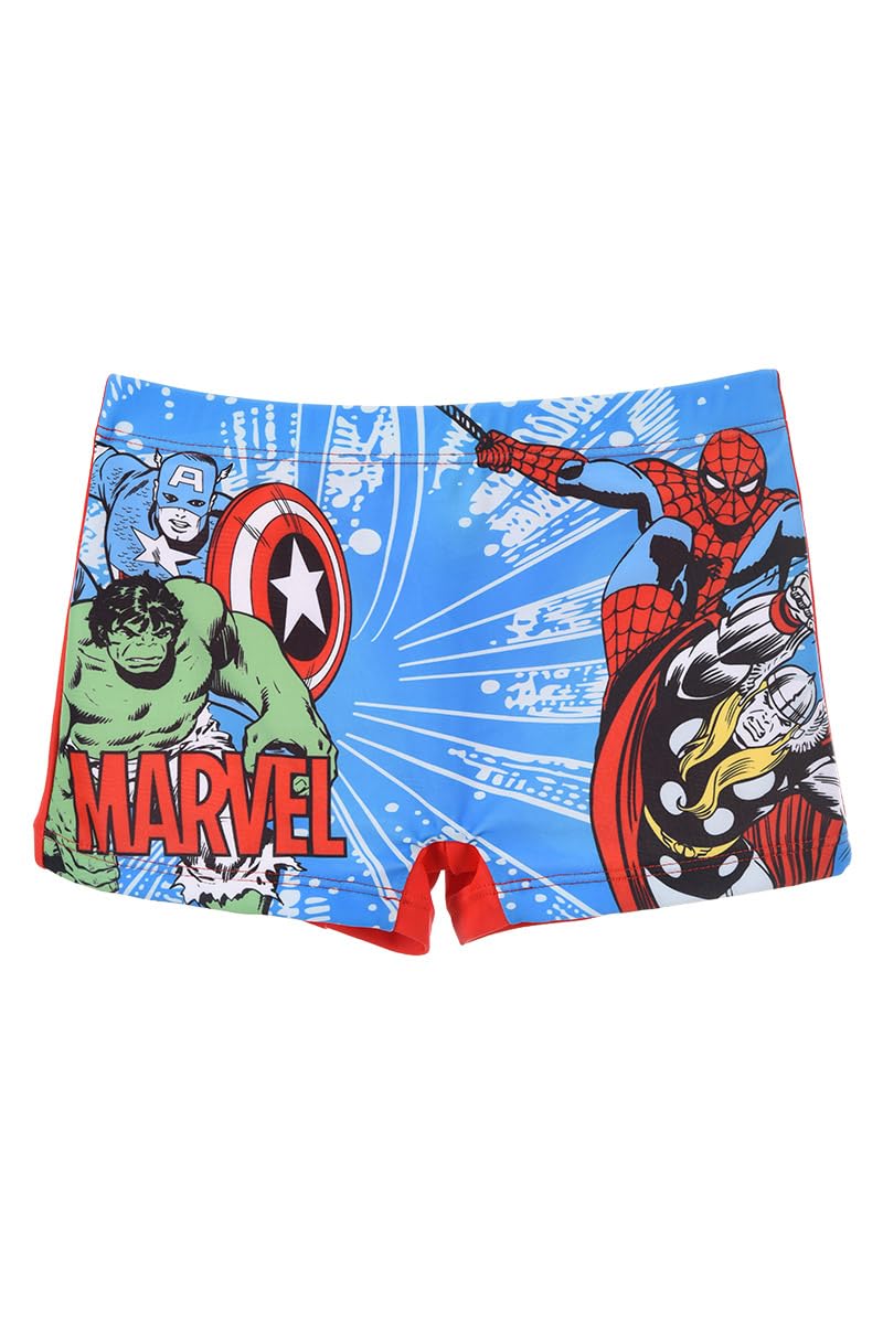 Marvel Avengers Bañador para Niño, Diseño Los Vengadores Shorts de Baño Boxer, Bañador de Natación Infantil, Talla 8 Años, Rojo