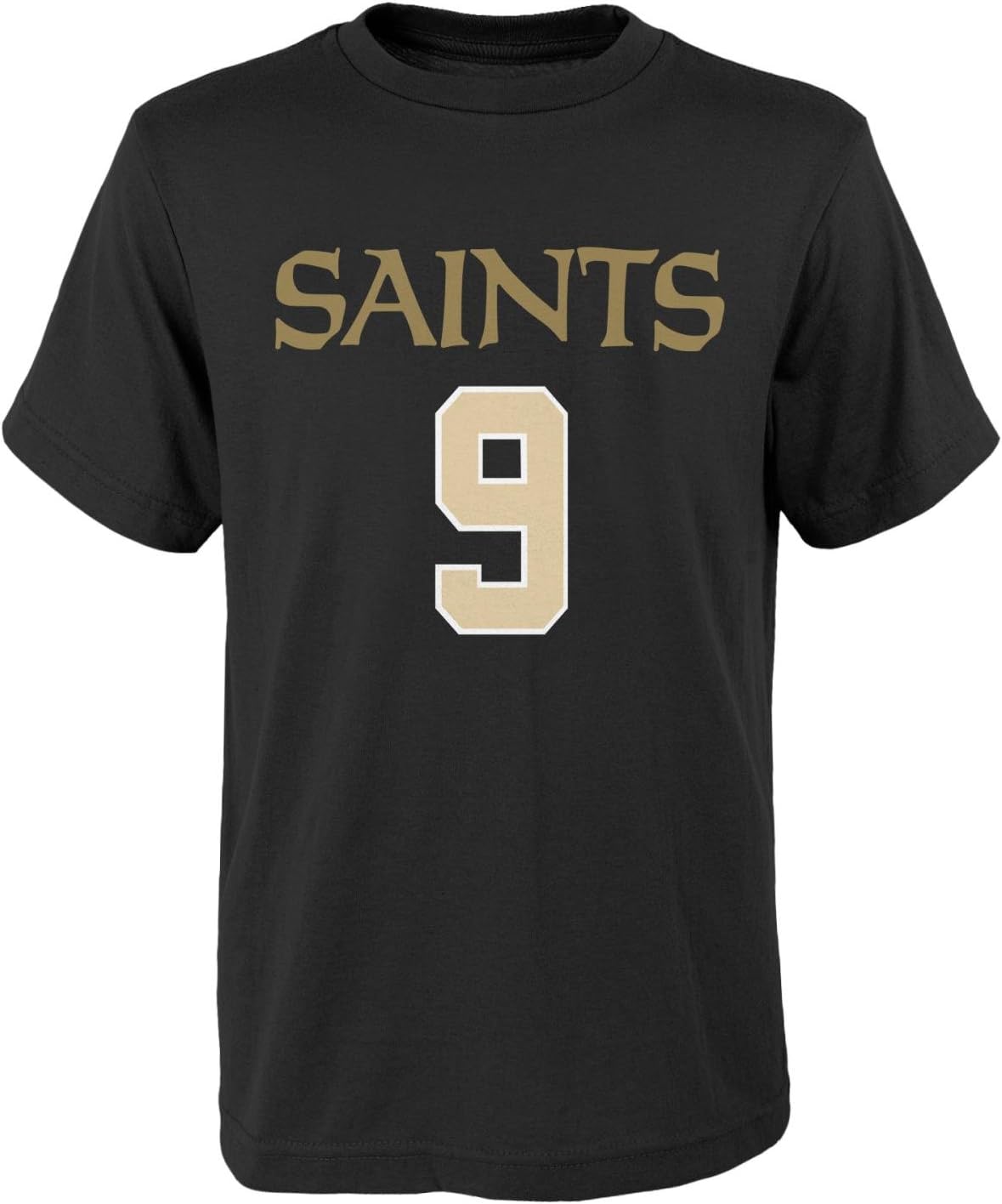 OuterstuffDrew Brees New Orleans Saints Youth Mainliner Jersey Name and Number T-shirt Large 14-16 Black
