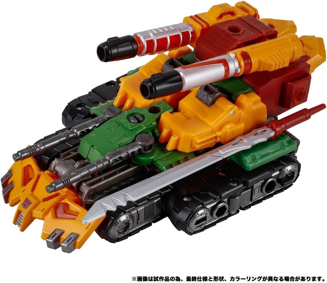 Transformers Legacy TL-53 Brasion in alien tank mode, top-down view, showing twin turrets and front weaponry.