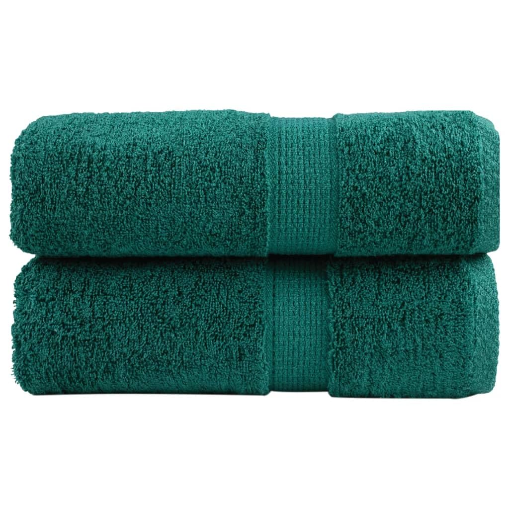 Home & Garden-Premium Asciugamani per ospiti SOLUND 2 pz Verde 30x50 cm 600 gsm - Scelta